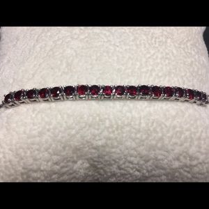 NEW Sterling Silver Garnet Bracelet-Never Worn